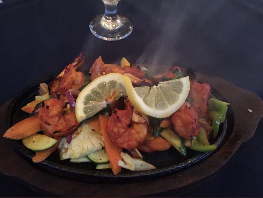 Tandoori shrimp sizzler